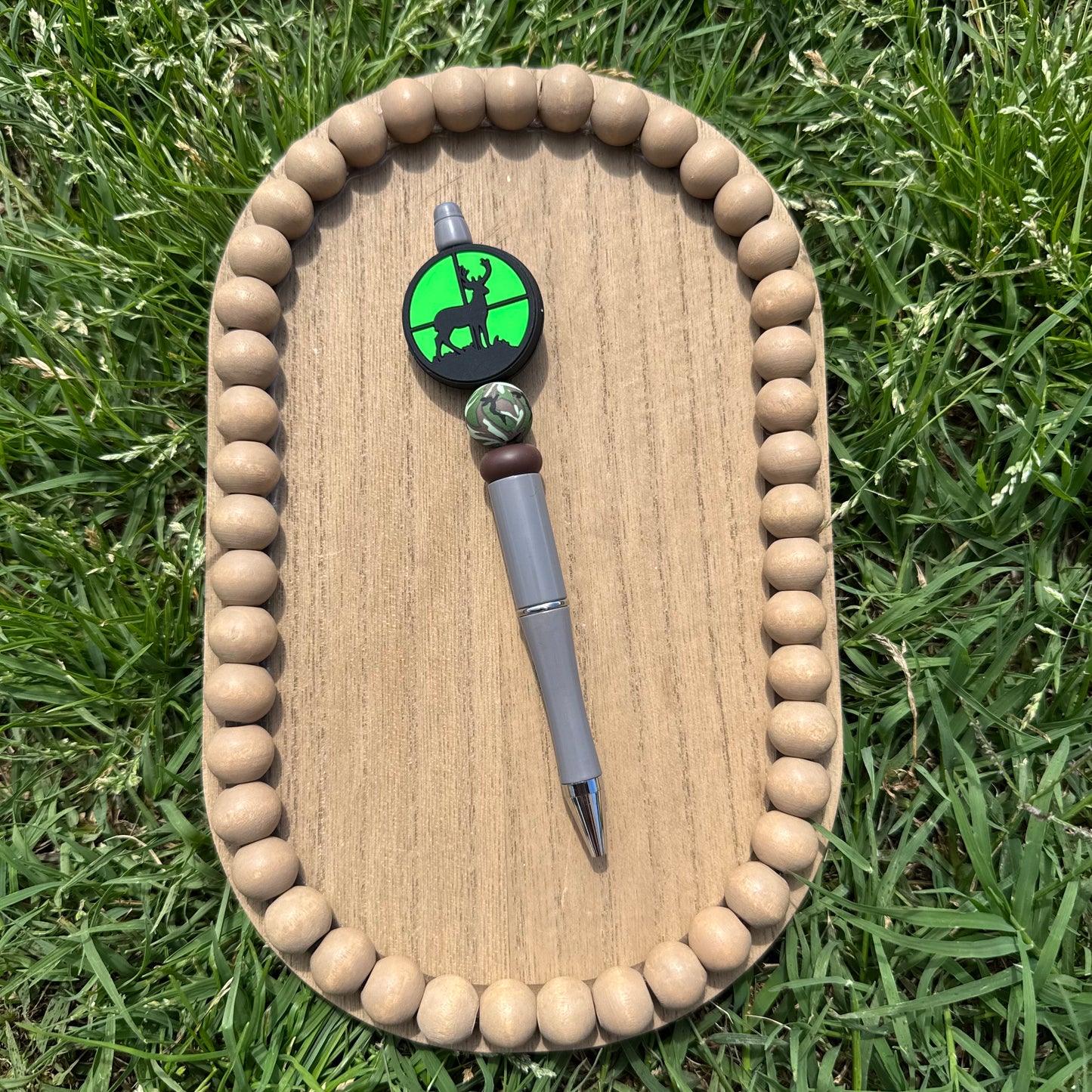 Green Hunting Beaded Pen