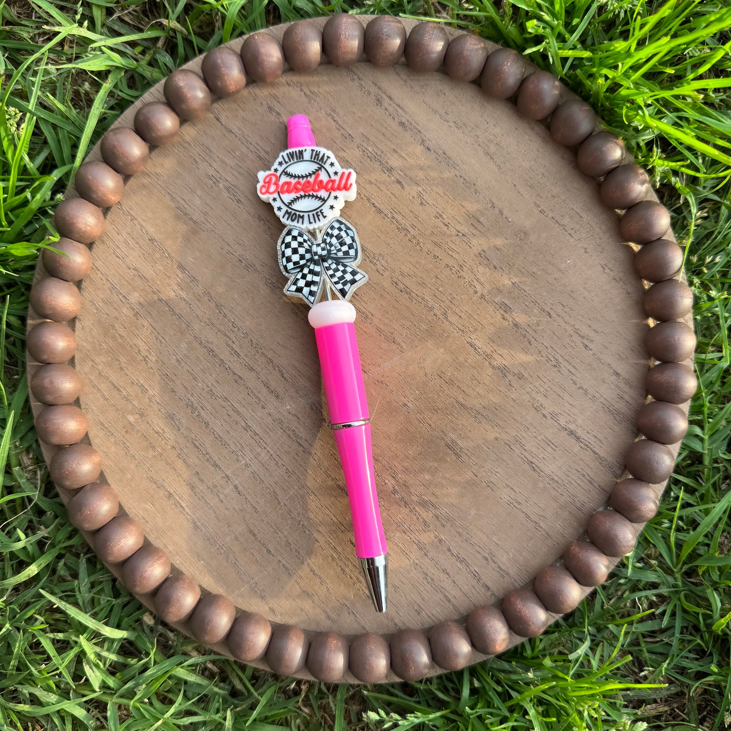 Baseball Mom Life Beaded Pen