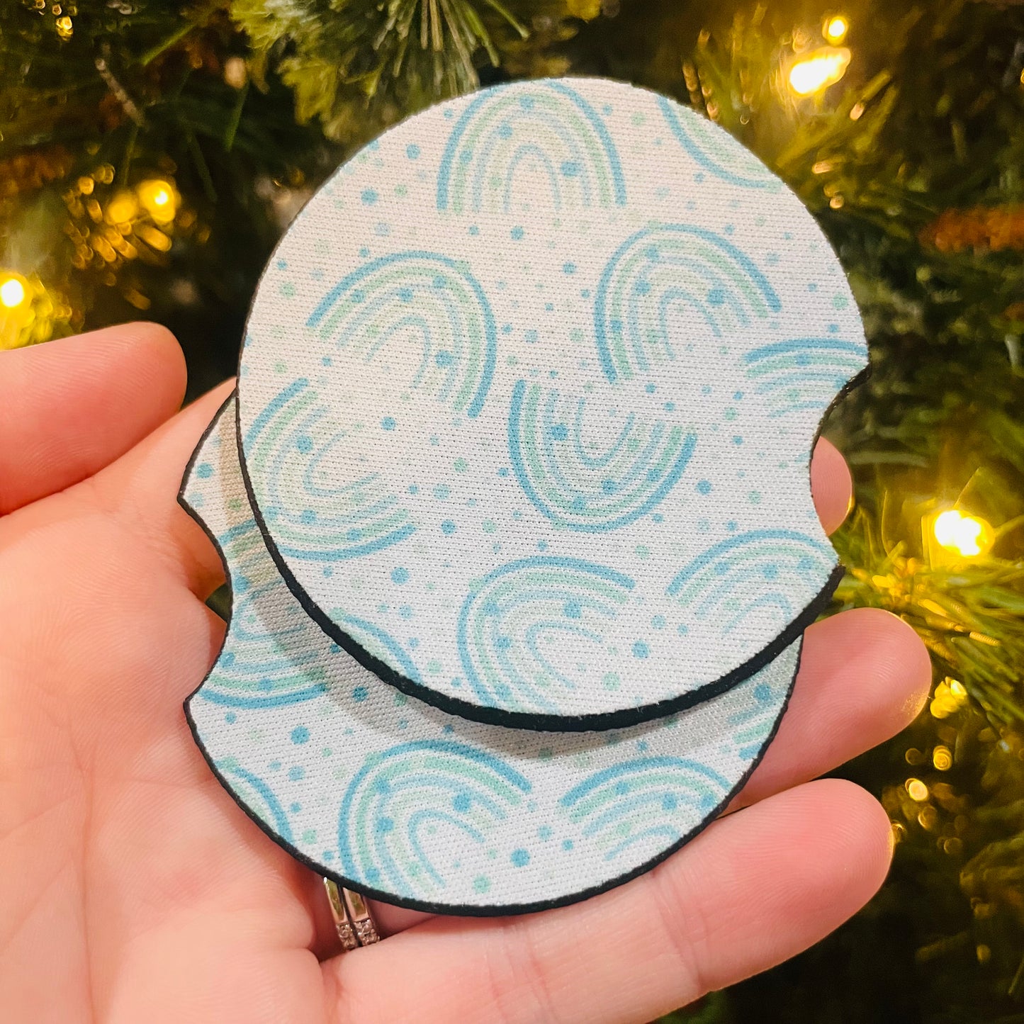 Blue Spotted Rainbows - Car Coasters