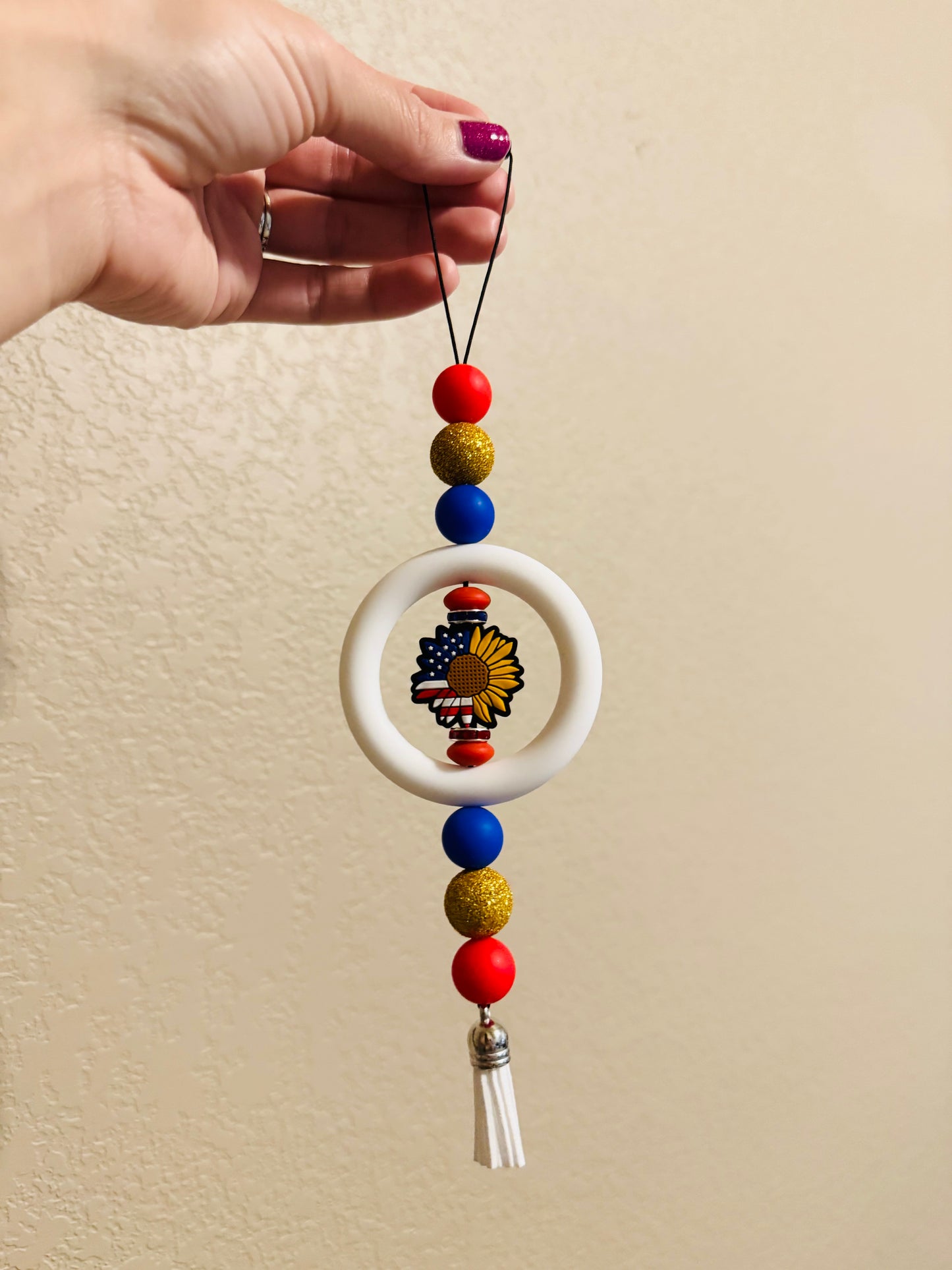 American Sunflower Car Charm
