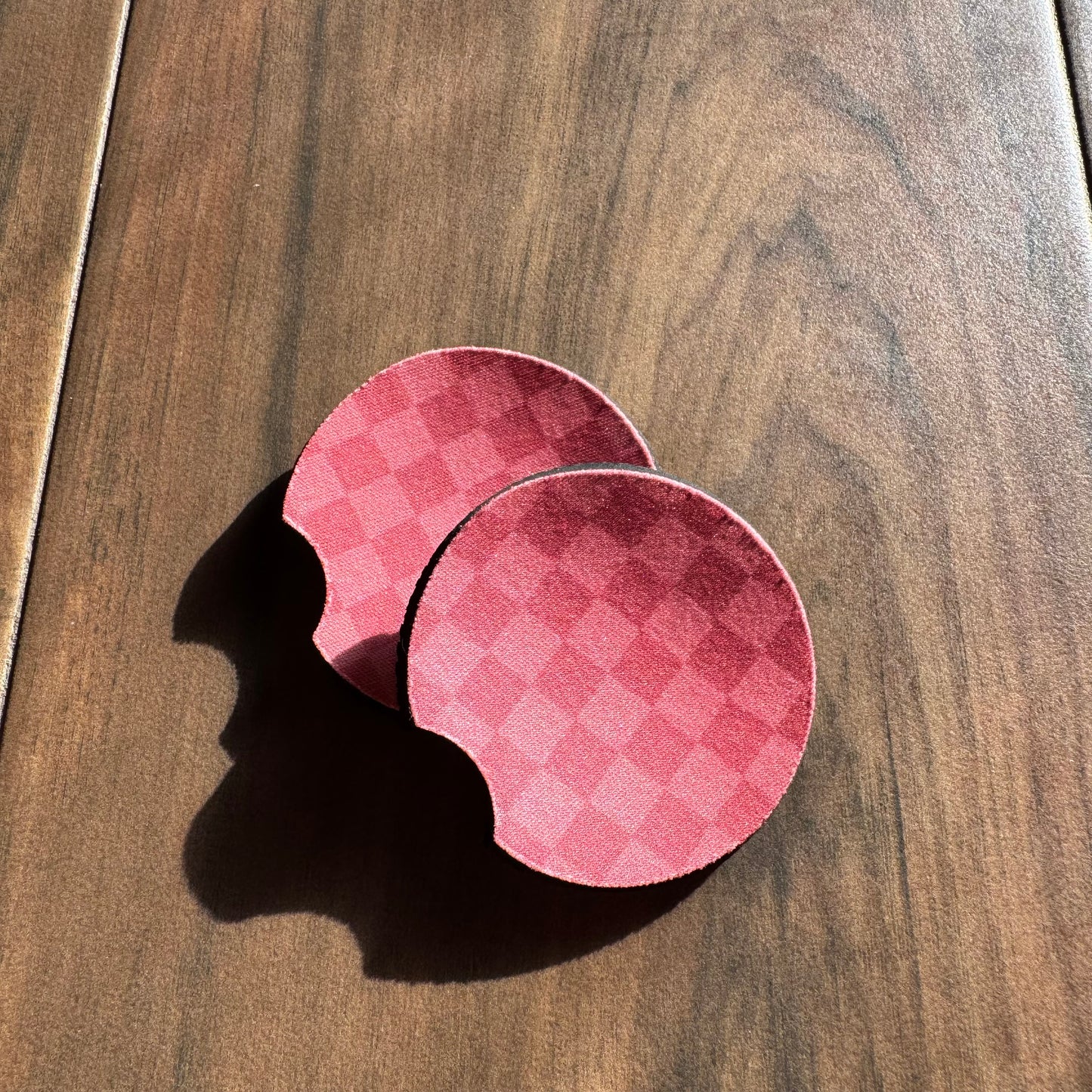 Pink Checkered - Car Coasters