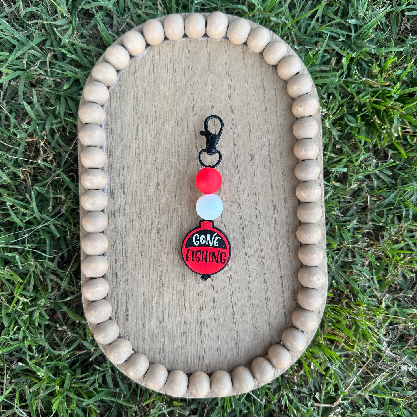 Gone Fishing Beaded Keychain