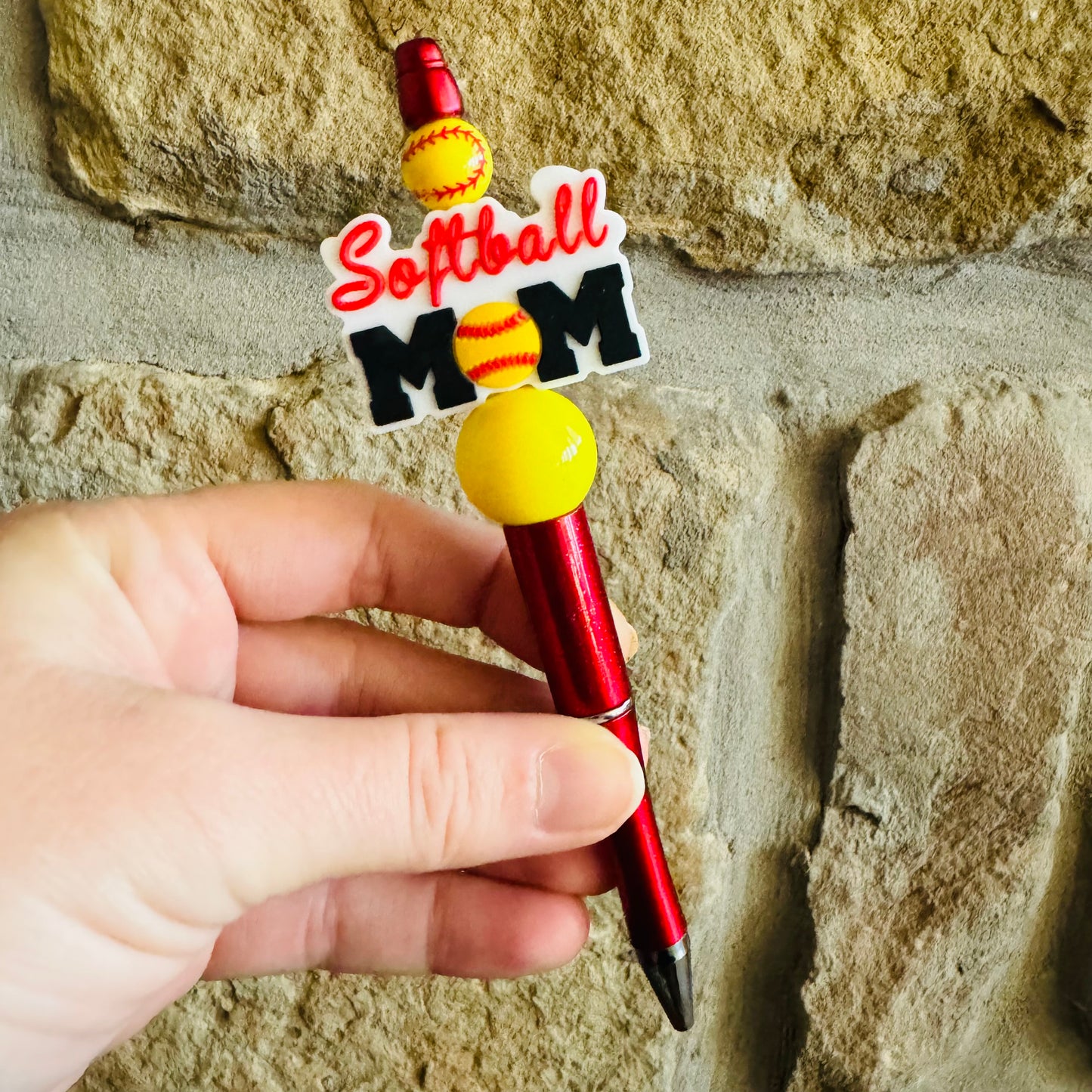 Softball Mom Beaded Pen