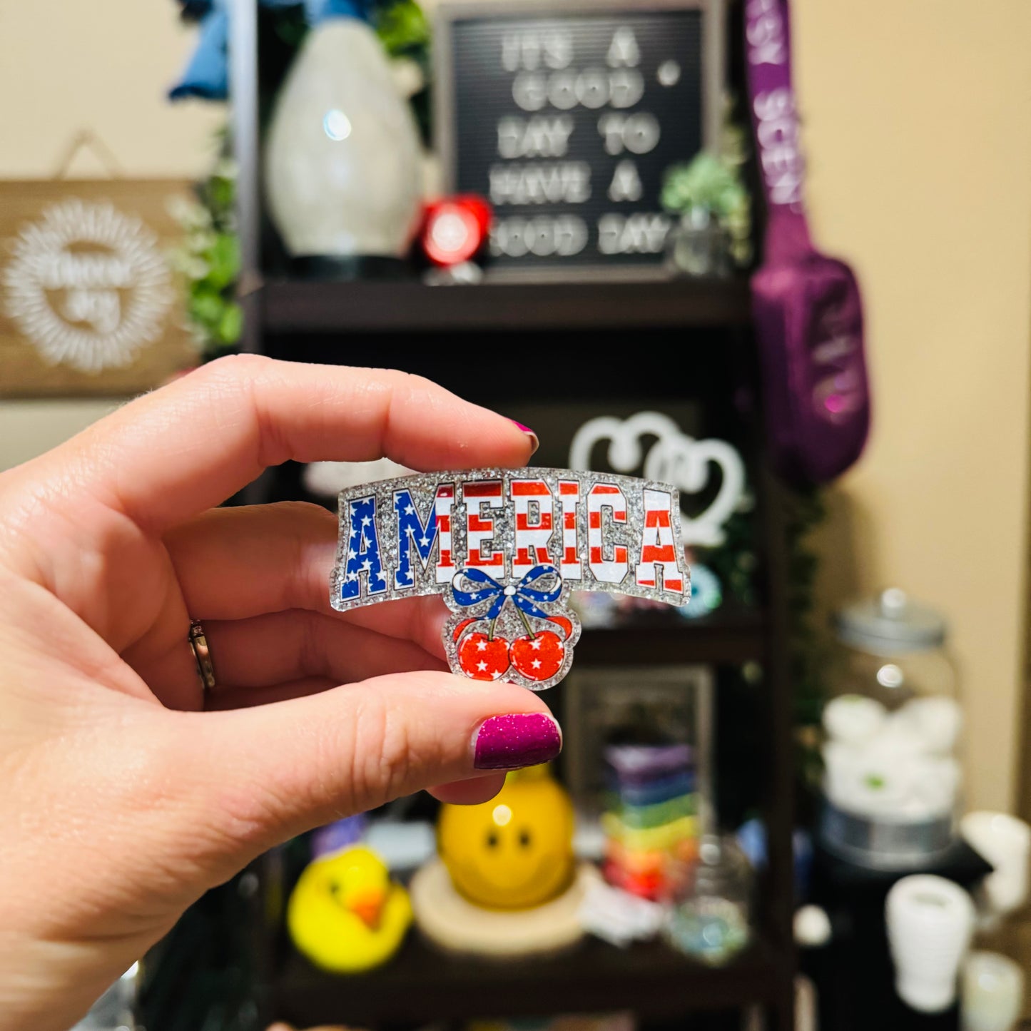 America Cherries Flat Magnet
