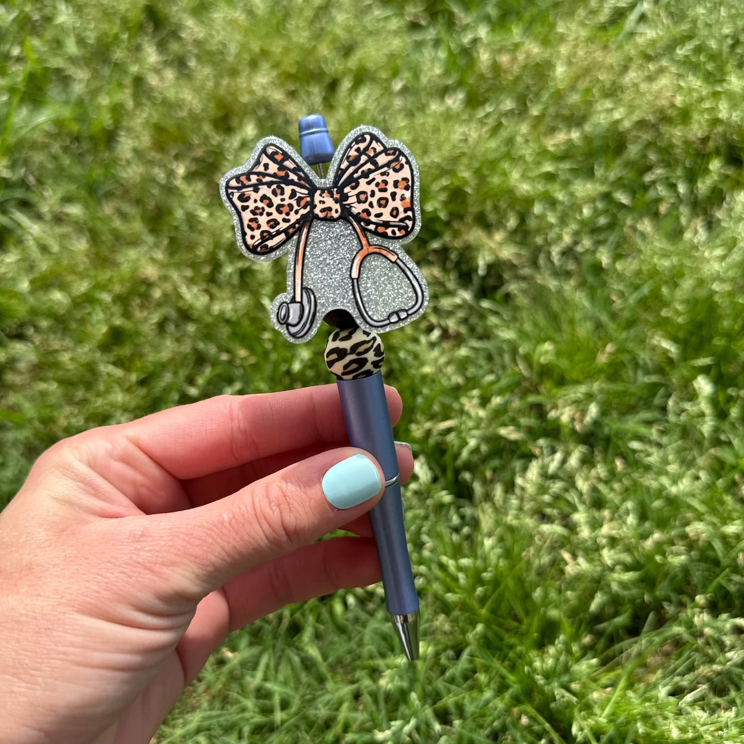Cheetah Stethoscope Beaded Pen