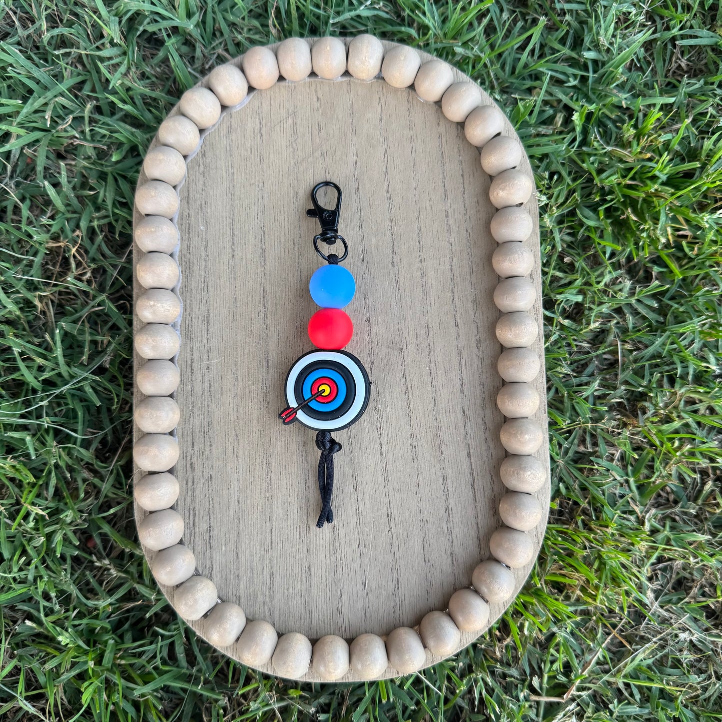 Archery Target Beaded Keychain