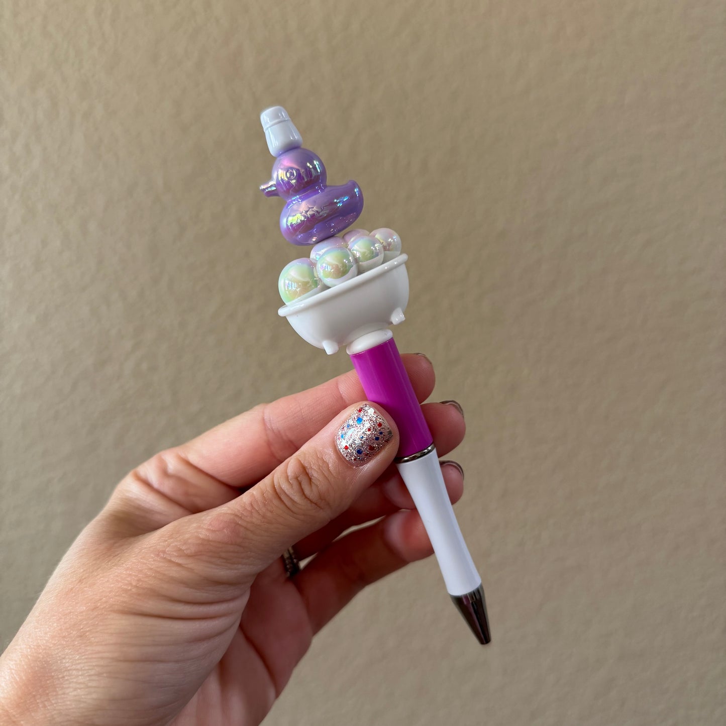 Purple Duck in Tub Pen