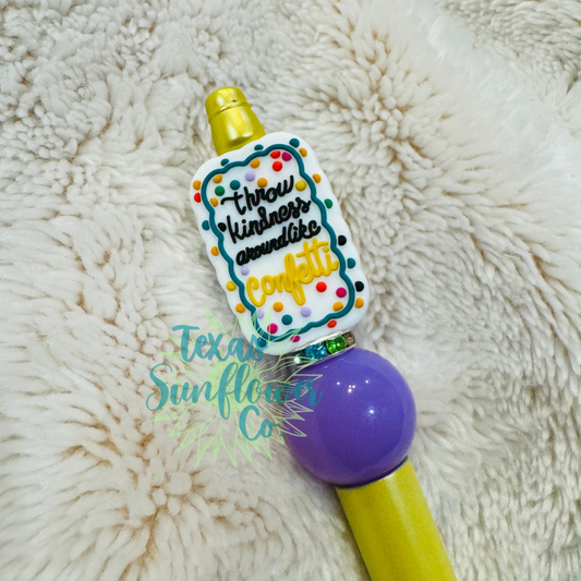 Kindness Like Confetti Beaded Pen