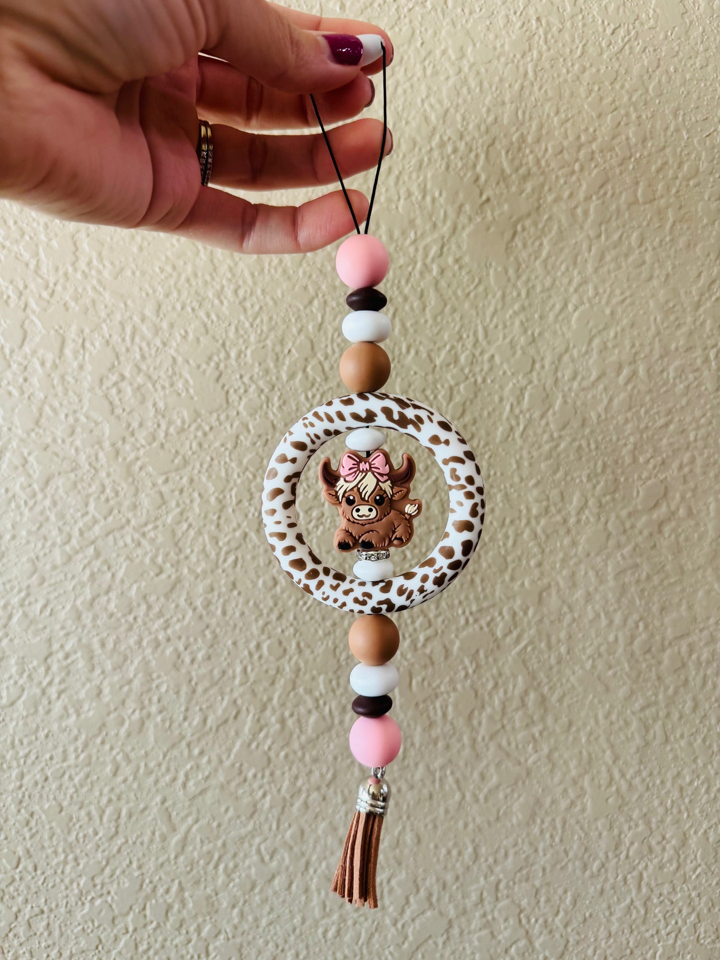 Girl Cow Car Charm