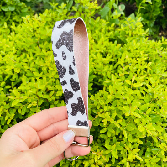 Girly Cow Print - Wristlet