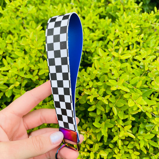 B&W Checkered (defect) - Wristlet