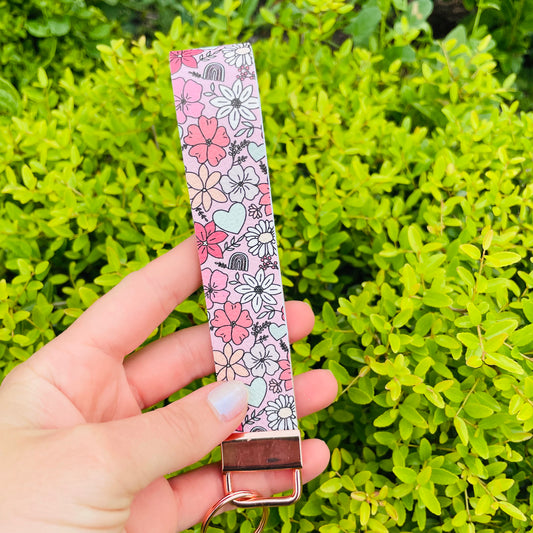 Rainbow Floral - Wristlet