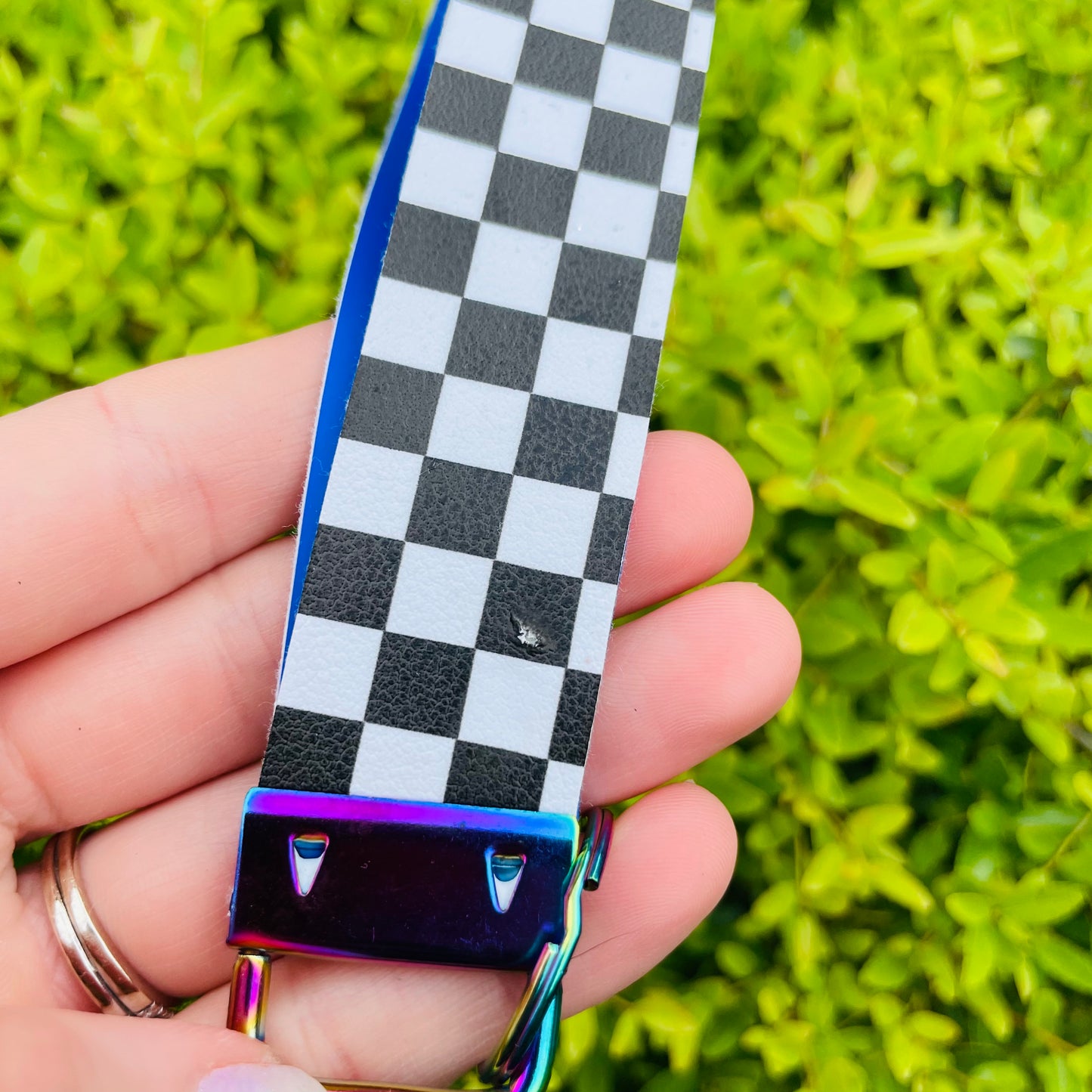 B&W Checkered (defect) - Wristlet