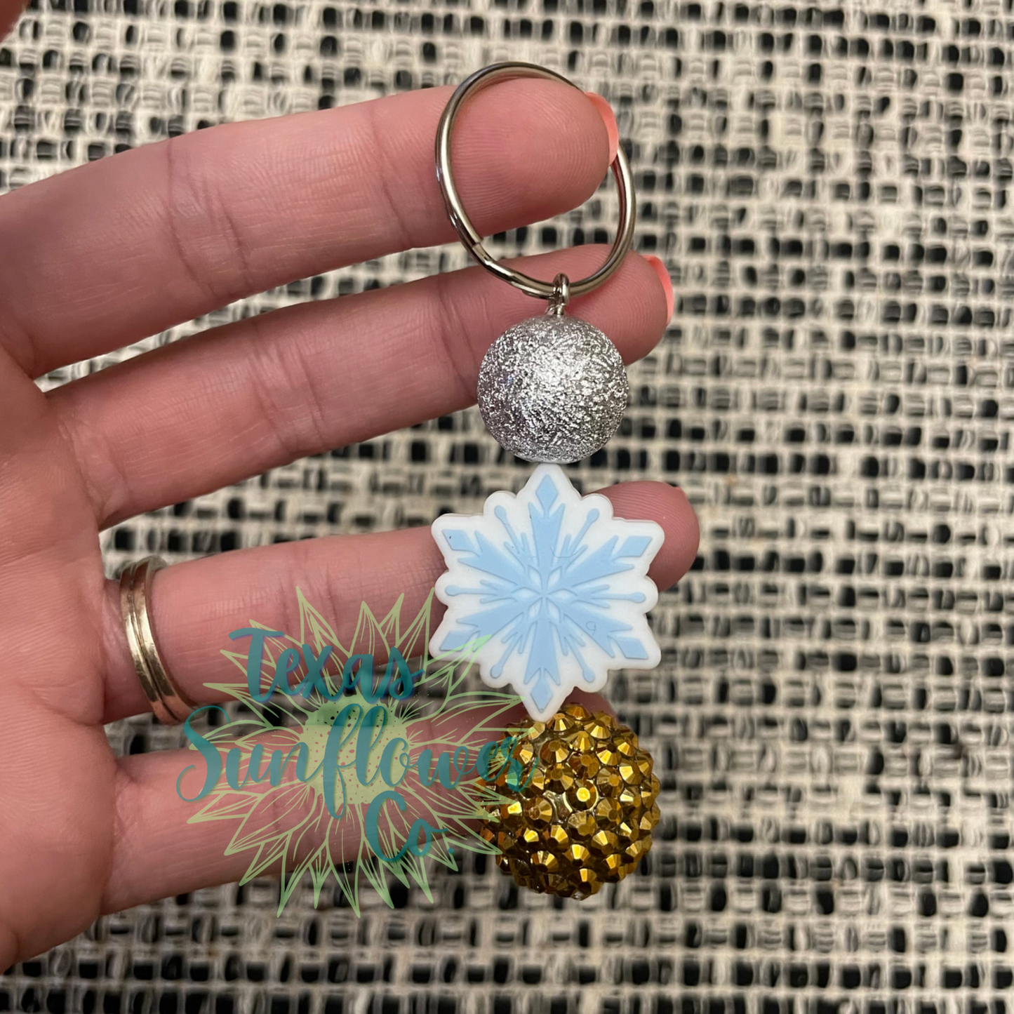 Blue Snowflake Keychain
