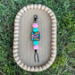 Mama Smiley Beaded Keychain
