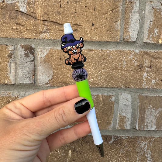 Witchy Cow Beaded Pen