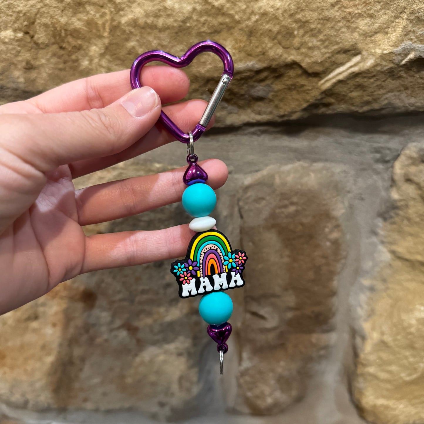 Mama Beaded Keychain