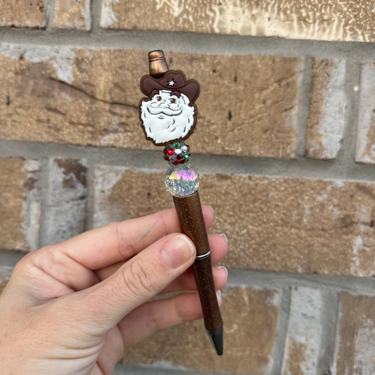 Cowboy Santa Beaded Pen