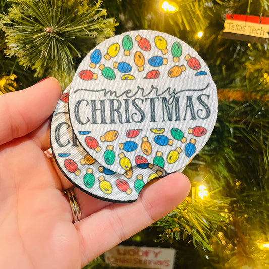 Christmas Lights - Car Coasters