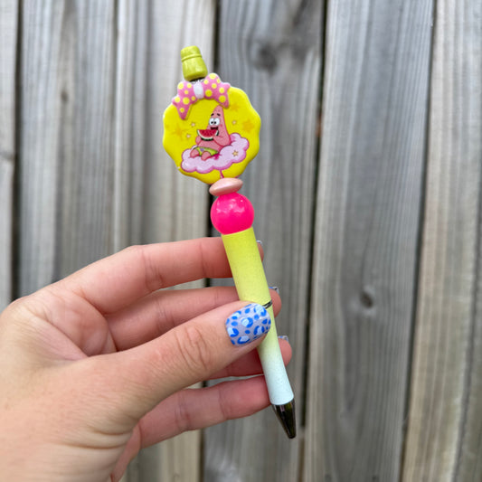 Pink Star Beaded Pen