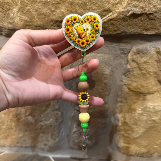 Pooh Beaded Badge Reel