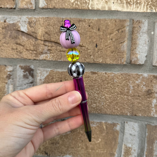 Girly Pumpkin Beaded Pen