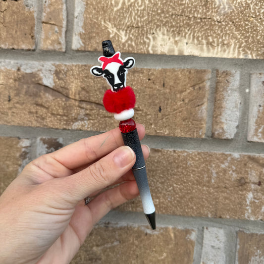 Bandana Cow Beaded Pen