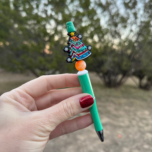 Book Christmas Tree Beaded Pen