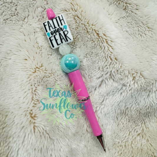 Faith Over Fear Beaded Pen