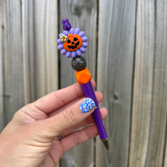 Floral Pumpkin Beaded Pen