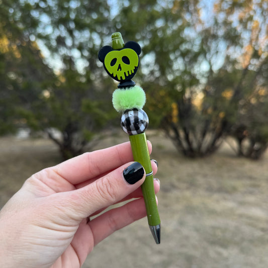 Green Apple Mouse Beaded Pen