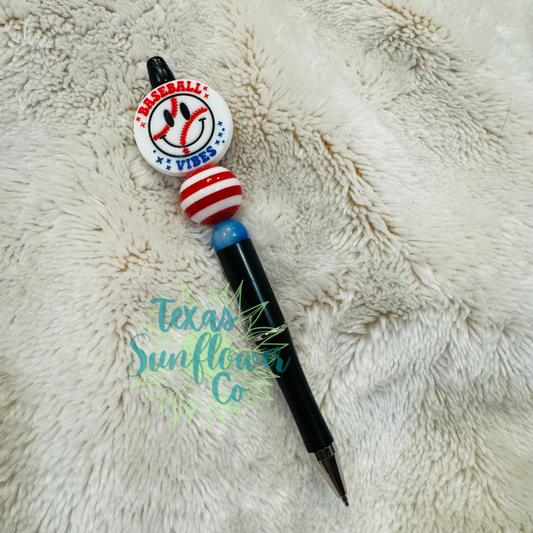 Baseball Vibes Beaded Pen
