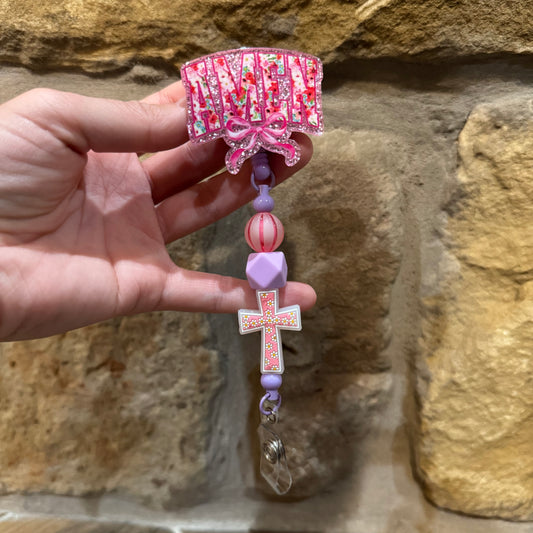 Amen Beaded Badge Reel