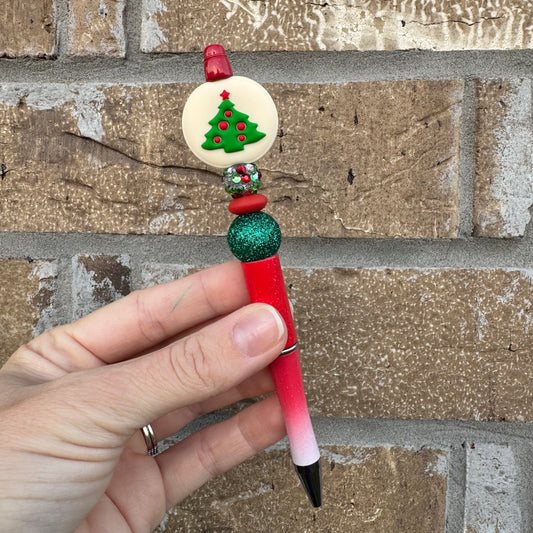 Christmas Tree Cookie Beaded Pen