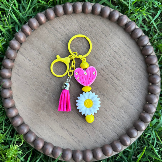 Be Kind Flower Beaded Keychain