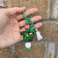 Christmas Dino Beaded Keychain