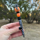 Orange Pumpkin Beaded Pen