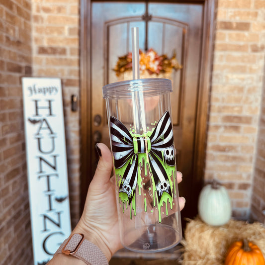 Striped Halloween Bow Cup