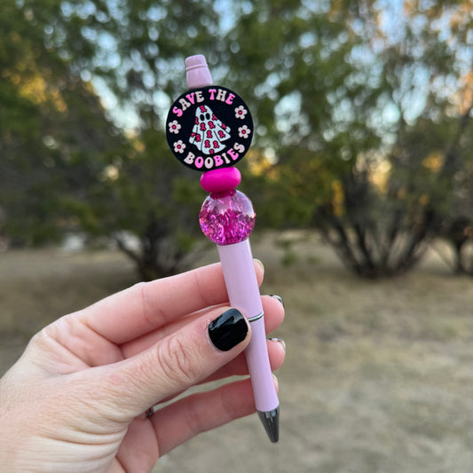 Save the Boo-bies Beaded Pen