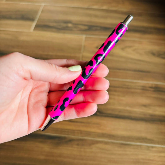 Hot Pink Cheetah Metal Pen