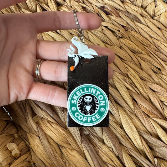 Skellinton Coffee Keychain