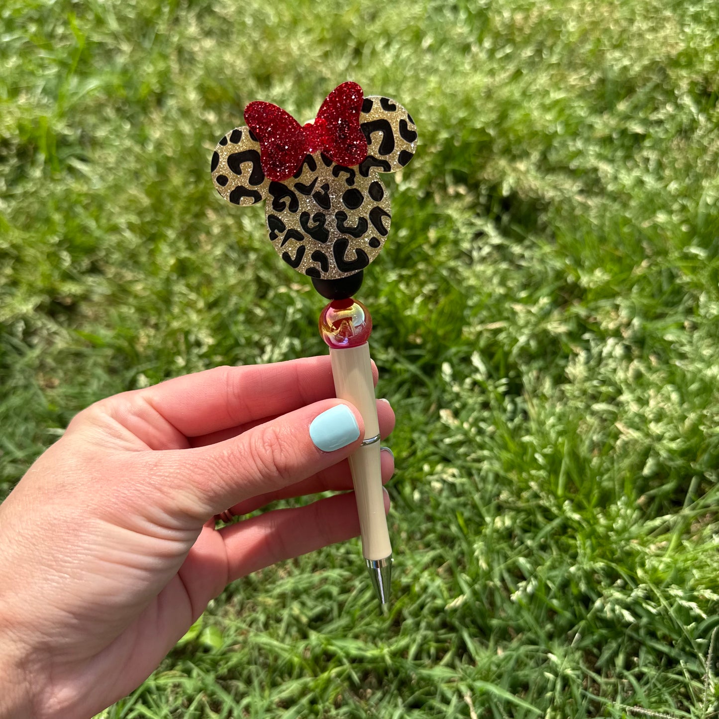 Cheetah Mouse Beaded Pen