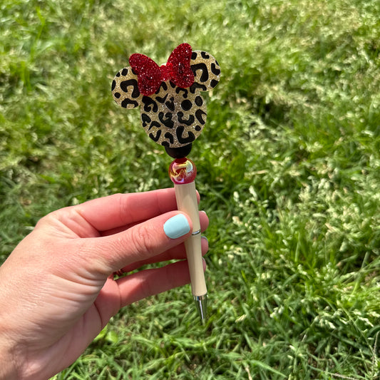 Cheetah Mouse Beaded Pen