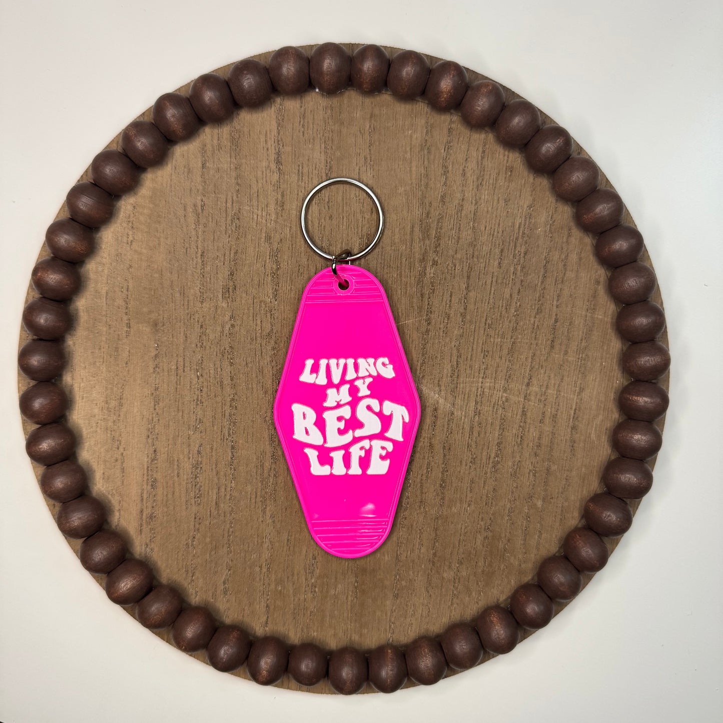 Living My Best Life Smiley - Double Sided Keychain