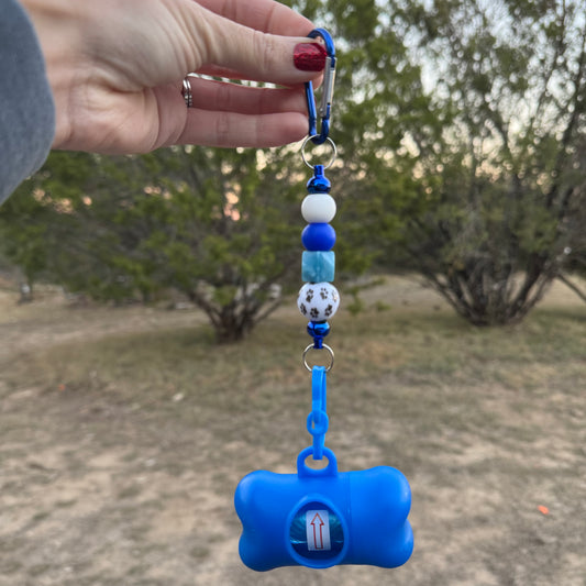 Blue Dog Paw Doggy Bag Holder