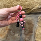 Heart Skull Beaded Keychain