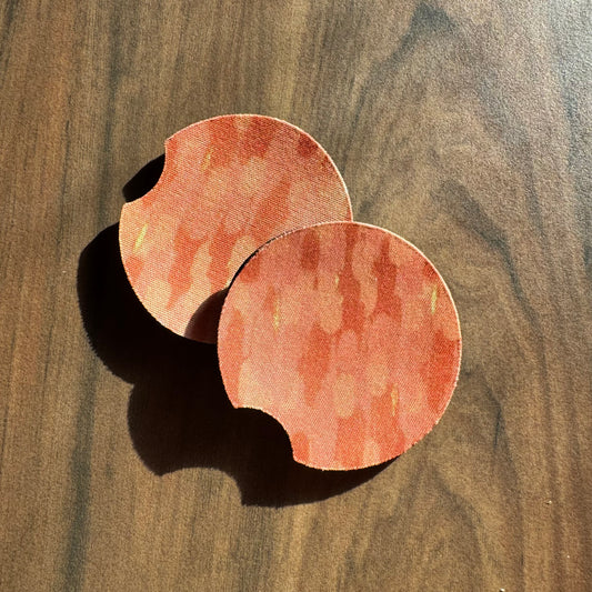 Orange Paint Stroke - Car Coasters