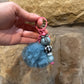 Dusty Blue Pumpkin Beaded Keychain