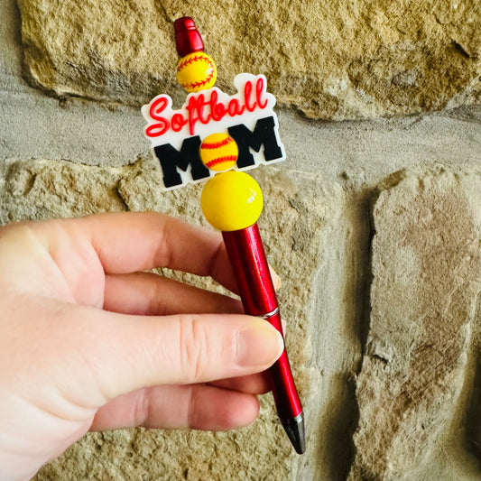 Softball Mom Beaded Pen