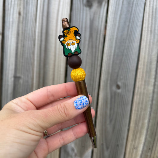 Sunflower Gnome Beaded Pen